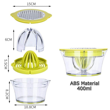 Storcator de Fructe 2 in 1, , cu Razatoare si Separator Ou, 14.8 x 8 x 13 cm, Verde [1]