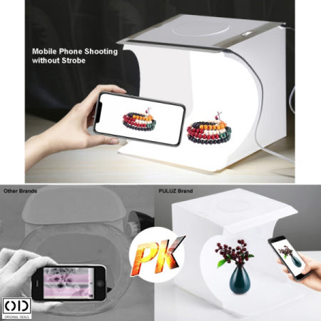 Cub Mini Studio Foto cu 2 Benzi LED si 6 Fundaluri Colorate pentru Fotografii Profesionale de Produs [9]