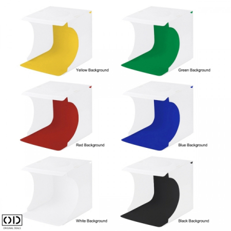 Cub Mini Studio Foto cu 2 Benzi LED si 6 Fundaluri Colorate pentru Fotografii Profesionale de Produs [2]