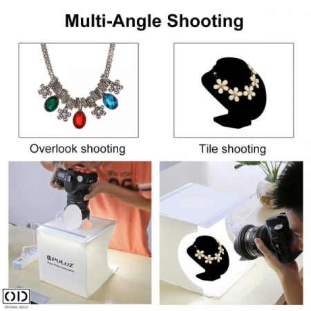 Cub Mini Studio Foto cu 2 Benzi LED si 6 Fundaluri Colorate pentru Fotografii Profesionale de Produs [8]