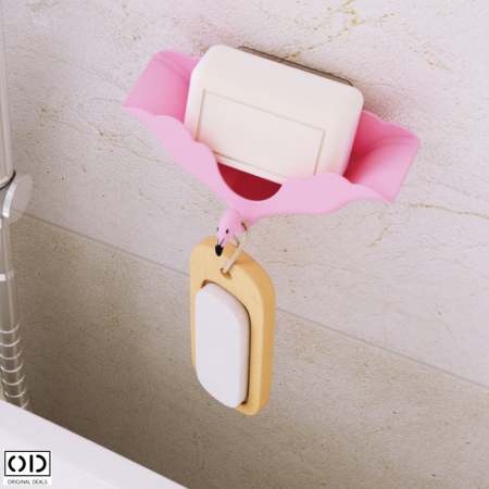 Suport Adeziv 2in1 pentru Sapun cu Agatatoare, Pasare Flamingo, Roz, Original Deals® [2]