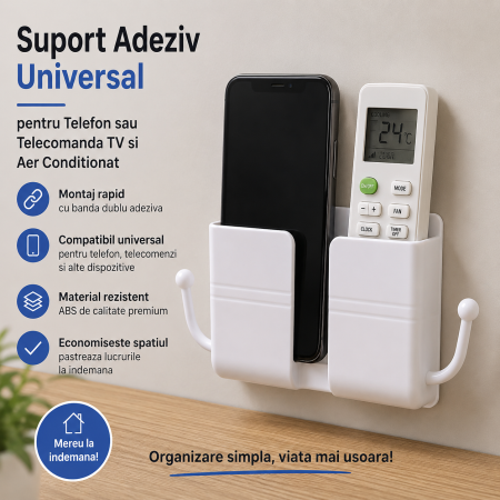 Suport Adeziv pentru Telefon sau Telecomanda Televizor si Aer Conditionat, [2]