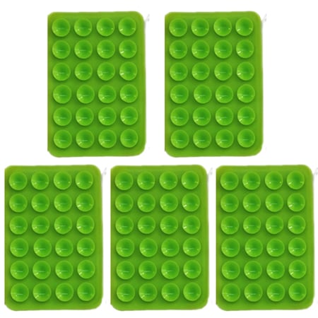 Suport Adeziv Universal, , pentru Telefon/Tableta, cu 24 Ventuze, potrivit pentru Tik-Tok/Selfie/Vizionare Video, din Silicon, 8 x 5.5 x 1 cm, Verde [3]
