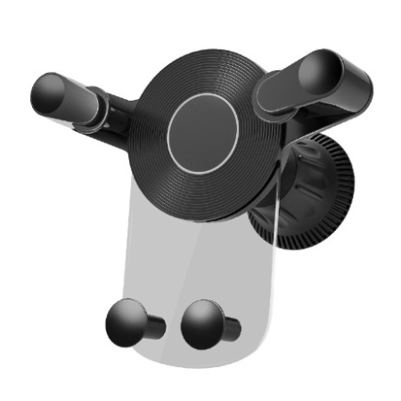 Suporti auto - Suport Auto de Telefon, , pentru Ventilatie, din ABS, cu Clipsuri, Rotativ, 12x9.5x12 cm, Negru-Transparent