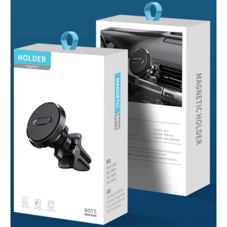 Suport Auto Magnetic 360 grade cu prindere de grila de aerisire, 50 mm, Ajustabil, 4 Magneti incorporati, Negru [1]