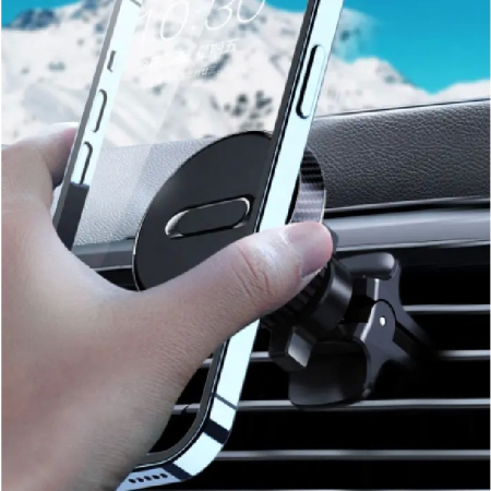 Suport Auto Magnetic 360 grade cu prindere de grila de aerisire, 50 mm, Ajustabil, 4 Magneti incorporati, Negru [3]