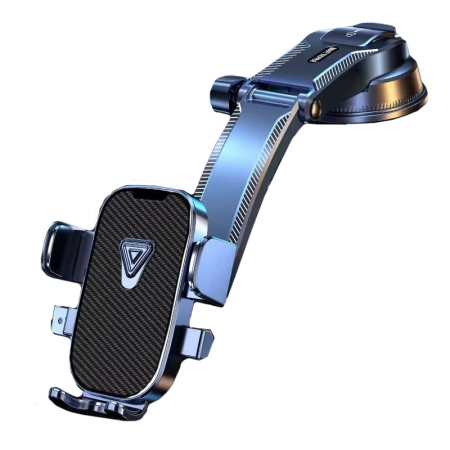 Suport si Docking Telefoane - Suport Auto Multifunctional pentru Telefon, , Suport pentru Navigatie, Rotativ cu Ventuza, cu fixare Geam si Parbriz, 20 x 14 x 11 cm, Albastru Carbon