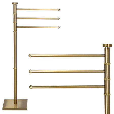 Suport cuier pentru prosoape cu 3 brate, inaltime 86cm, auriu lucios [1]