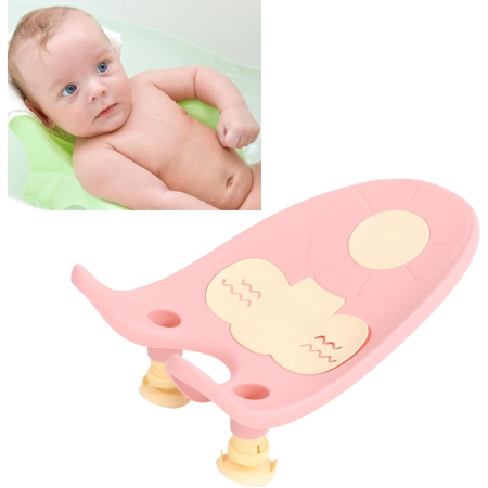 Suport de Baie Bebelusi, , 0-12 luni, Montare pe Chiuveta/Lavoar/Cada, Ventuze Antiderapante cu Intaltime Reglabila, 50 x 24 x 12.5 cm, Roz [5]