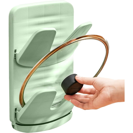 Suport de Bucatarie, , pentru Capace/Tocatoare, din Plastic, Colectare Apa Scursa, Montare fara Perfoarare, 33.3 x 20.7 x 3.5 cm, Verde [1]