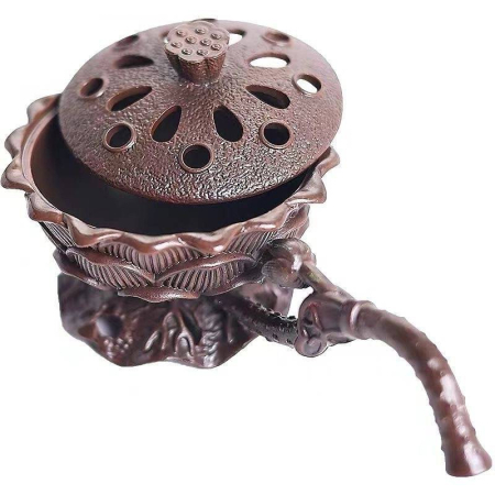 Suport de Tamaiat, , din Aliaj de Zinc, Model Lotus, Ignifug, 9.7 x 4.8 x 4.7 cm, Cupru [2]