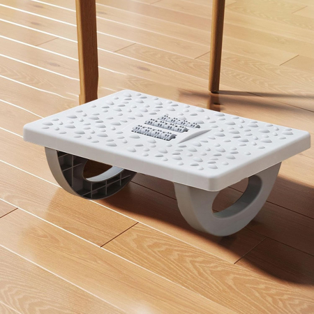 Suport Ergonimic pentru Picioare, , Plastic, cu Role de Masaj pentru Talpi, pentru Birou, Usor de Transportat, Detasabil, 33.5x24x12 cm, Gri [8]