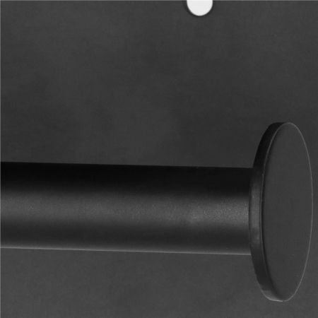 Suport hartie igienica din otel cu raft depozitare, prindere fara gaurire, 14cm, negru [11]