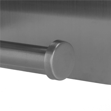 Suport hartie igienica din otel cu raft depozitare, sistem montare inclus, 13.5cm, argintiu lucios [2]