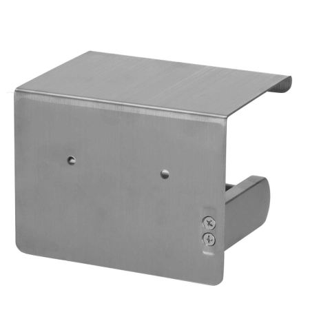 Suport hartie igienica din otel cu raft depozitare, sistem montare inclus, 13.5cm, argintiu lucios [9]