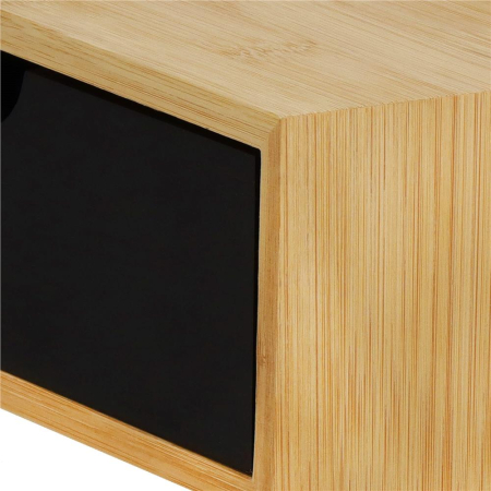 Suport hartie igienica din otel cu sertar depozitare, sistem montare inclus, 22cm, negru bej [13]