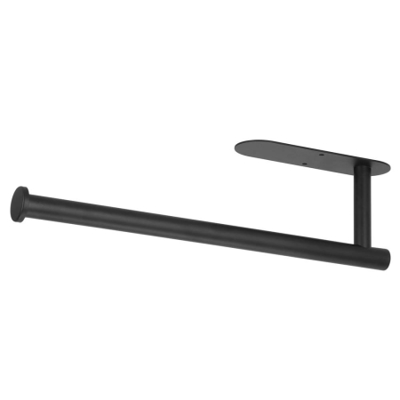 Suport hartie igienica din otel, prindere fara gaurire, 33.5cm, negru [18]