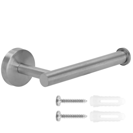 Suport hartie igienica din otel, sistem montare inclus, 16cm, argintiu lucios [6]