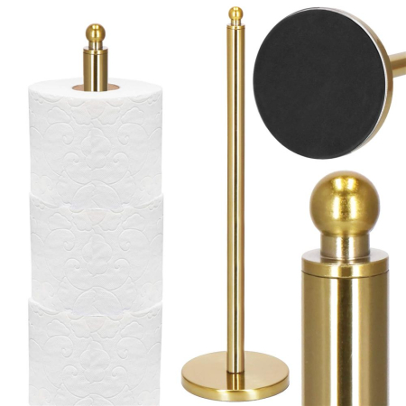 Suport hartie igienica tip tija, 52cm, auriu lucios [1]