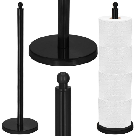 Suport hartie igienica tip tija, 52cm, negru mat [10]