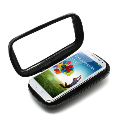 Suport husa telefon mobil pentru bicicleta si motocicleta, rezistent apa si socuri, touchscreen, 360 rotativ, negru, 4.8 - 5.4 inch [6]