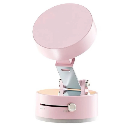 Suport Magnetic Auto pentru Telefon, , cu Ventuza, Pliabil și Retractabil, Fixare prin Vid și Magnet, Rotativ 360°, Roz [5]