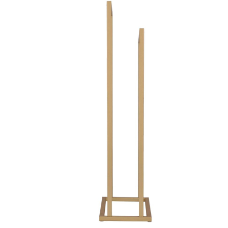 Suport metalic de baie pentru prosoape, cu 2 standuri, 86 cm, auriu mat [7]