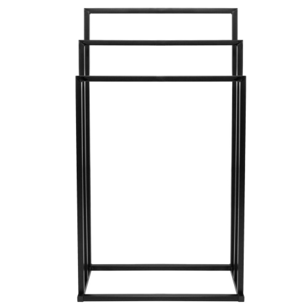 Suport metalic de baie pentru prosoape, cu 3 standuri, 84 cm, negru [15]