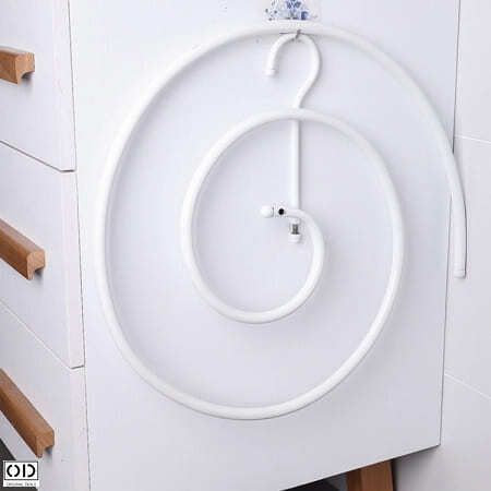 Suport Metalic in Forma de Spirala pentru Uscat Haine si Lenjerii de Pat, Alb [6]