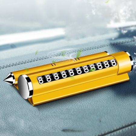 Suport numar de telefon cu odorizant pentru parcare Galben [1]