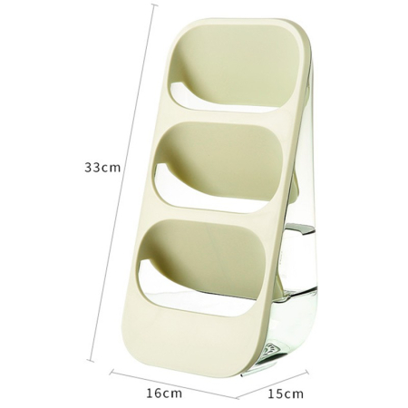 Suport - Organizator pentru Tacamuri, , 3 Compartimente, Suport pentru Cosmetica, Ustensile, Material PP Durabil, 33 x 16 x 15 cm Verde [2]