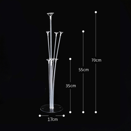 Suport pentru Baloane, , cu Trei Straturi, pentru 7 Baloane, 70 cm, Transparent [1]