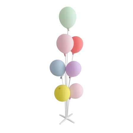 Accesorii Petrecere - Suport pentru Baloane, , Suport pentru 7 Baloane, pentru ziua de nastere, Nunta, Decor cu baloane, Recuzita, Compatibil cu Baloanele Standard, 80 cm, Alb