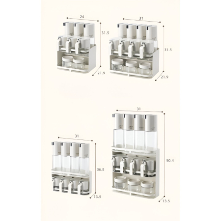 Suport pentru Depozitare Condimente, Ulei, Otet, , Montare pe Perete din 12 Piese, Uz Casnic, pentru Bucatarie, 31 x 21.9 x 31.5cm, Alb [7]