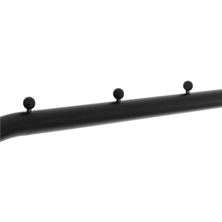 Suport pentru haine cu cadru metalic, cu sina dubla de agatat si carlige cuier, 55x110x146cm, negru [6]