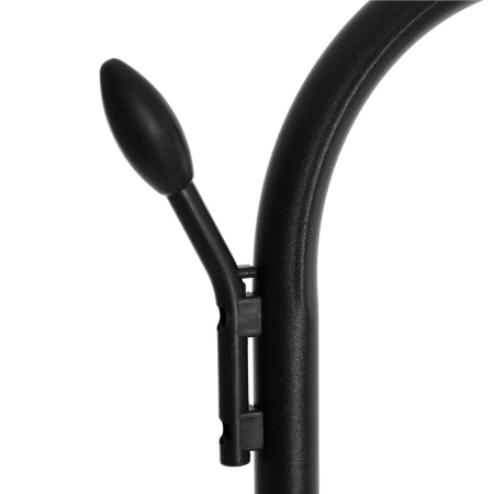 Suport pentru haine cu cadru metalic, cu sina dubla de agatat si carlige cuier, 55x110x146cm, negru [11]