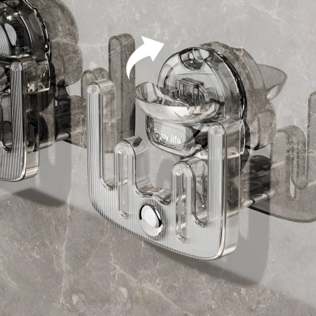 Suport pentru Incaltamintea de Casa, , fara Perforare, Montare pe Perete, Prindere Adeziva, 11.6x11x4.8cm, Transparent [5]