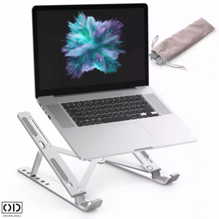 Suport pentru Laptop sau Notebook din Aluminiu cu Inaltime Reglabila pe 6 Nivele, Portabil, Design Premium, Universal [2]