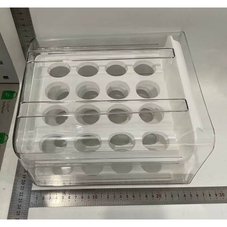 Suport pentru Oua, , Strat Dublu, Capacitate 32 de Oua, 23.5x21.5 cm, din Plastic, Alb [1]