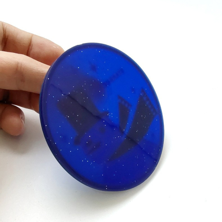 Suport pentru Pahar, , Model Om de Zapada, din PVC, 10 cm, Rezistent la Caldura, Albastru [1]