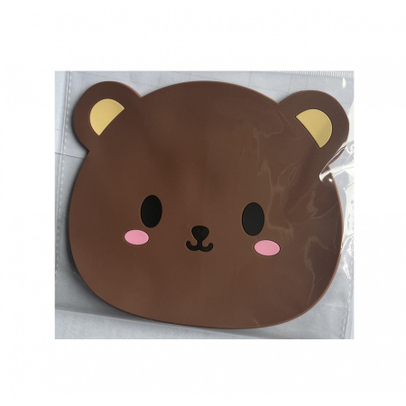 Accesorii Bucătărie - Suport pentru Pahar, , Model Urs, din PVC, 15.5 x 15.5 cm, Rezistent la Caldura, Maro