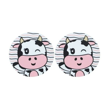 Suport pentru Pahar, , Model Vacuta, din PVC, 10 cm, Rezistent la Caldura, Alb/Negru [2]