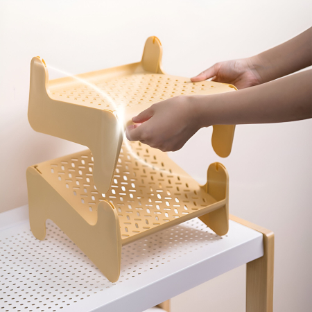 Suport pentru Pantofi, , cu Doua Straturi, Organizator, Antiderapant și Durabil, 26x24.8x16 cm, Maro [5]