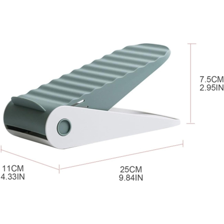 Suport pentru Pantofi, , cu Două Straturi, Organizator, Antiderapant și Durabil, Inălțime Reglabilă, 25.5x11x7.5 cm, Verde, 150 g [1]