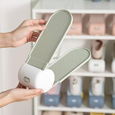 Suport pentru Pantofi, , cu Două Straturi, Organizator, Antiderapant și Durabil, Inălțime Reglabilă, 28x18x11 cm, Verde, 150 g [5]