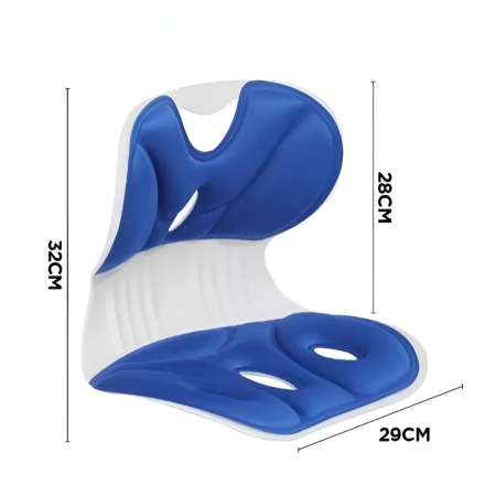 Suport pentru Scaun, , pentru Corectarea Posturii, Portabil, Ergonomic, Ameliorare Durere, Respirabil, 32x29x28 cm, Marime S, Albastru [1]