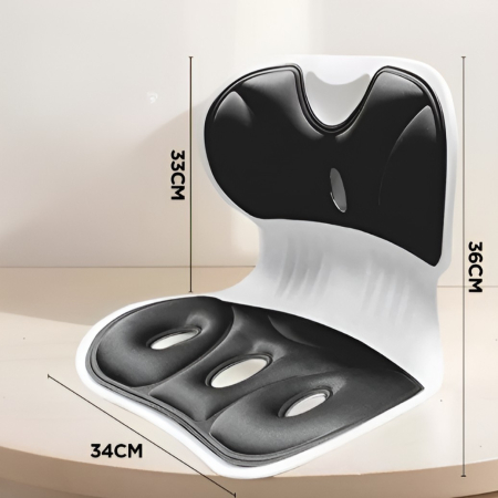 Suport pentru Scaun, , pentru Corectarea Posturii, Portabil, Ergonomic, Ameliorare Durere, Respirabil, 36x34x33 cm, Marime L, Negru [1]