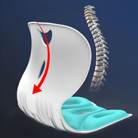 Suport pentru Scaun, , pentru Corectarea Posturii, Portabil, Ergonomic, Ameliorare Durere, Respirabil, 36x34x33 cm, Marime L, Verde [7]