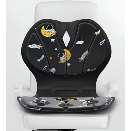 Suport pentru Scaun, , pentru Corectarea Posturii, Portabil, Pliabil, Ergonomic, Ameliorare Durere, Respirabil, 35x32x30 cm, Marime L, Model Rachete, Negru [6]