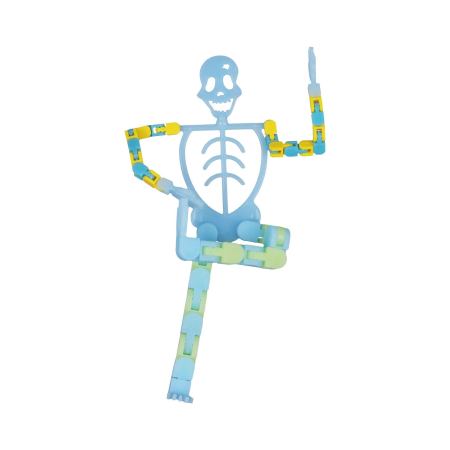 Suport pentru telefon mobil, jucarie de decompresie pentru adulti, tip schelet luminos de Halloween, albastru, lungime 17 cm [1]